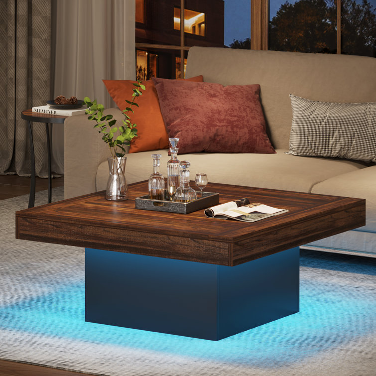 Led coffee hot sale table black